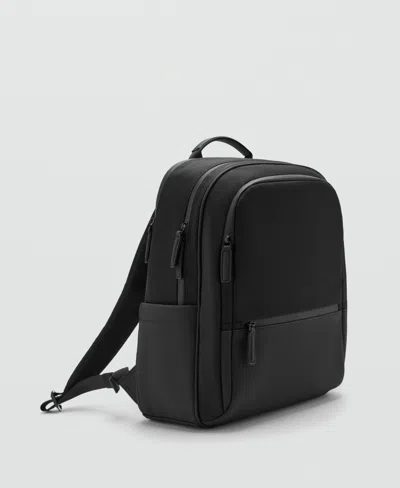 Mango Men's Pockets Multi-functional Backpack In Black