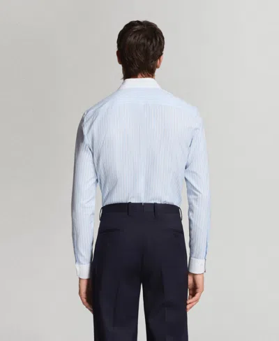 Mango Slim Fit Structured Cotton Button-up Shirt In Pattern