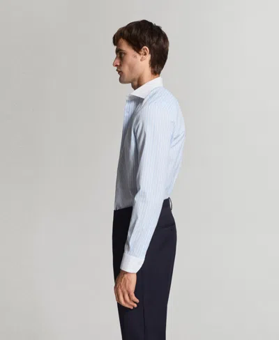 Mango Slim Fit Structured Cotton Button-up Shirt In Pattern