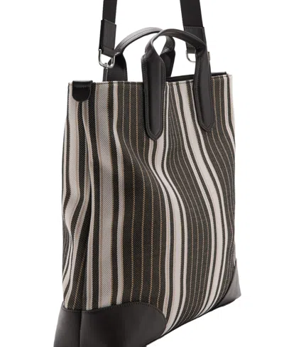 Mango Men's Striped Tote Bag In Brown