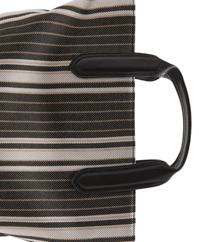 Mango Men's Striped Tote Bag In Brown