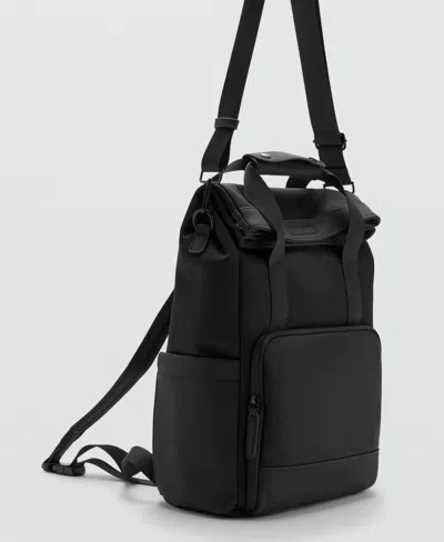 Mango Men's Black Multi-purpose Backpack In Black