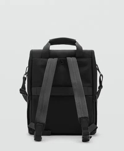 Mango Men's Black Multi-purpose Backpack In Black