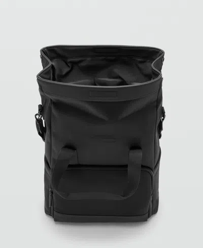 Mango Men's Black Multi-purpose Backpack In Black