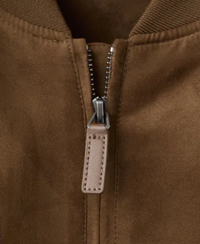 Mango Suede-effect Bomber Jacket In Brown