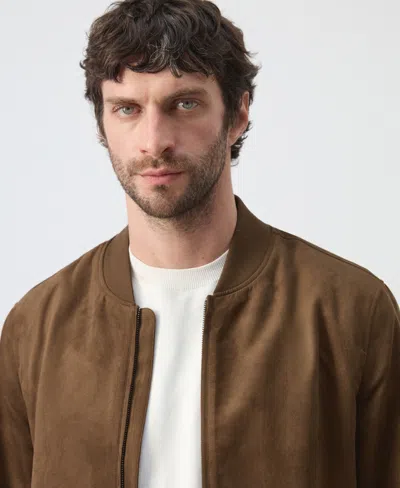 Mango Suede-effect Bomber Jacket In Brown