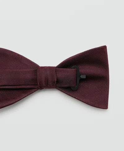 Mango Men's Microstructure Classic Bow Tie In Burgundy