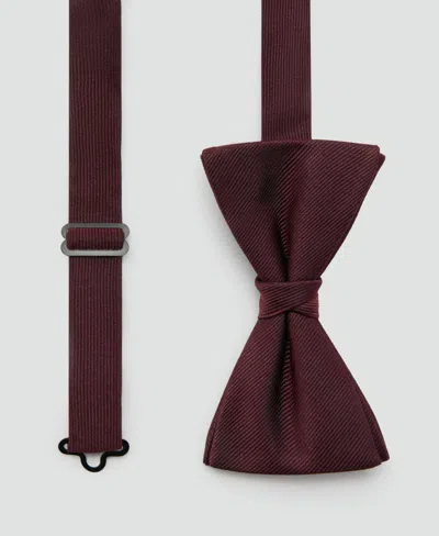Mango Men's Microstructure Classic Bow Tie In Burgundy