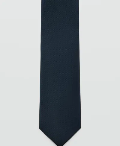 Mango Men's Smooth Micro-structured Tie In Navy