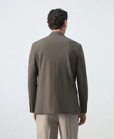 Mango Boston Regular-fit Double-breasted Suit Blazer In Yellow