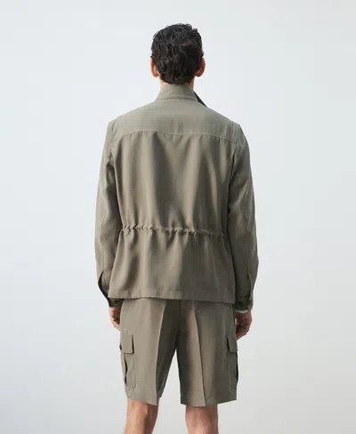 Mango Modal Jacket With Pockets In Gold