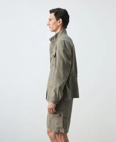 Mango Modal Jacket With Pockets In Gold