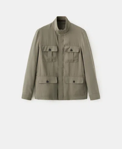 Mango Modal Jacket With Pockets In Gold