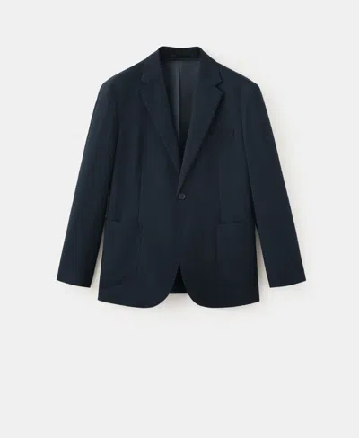 Mango Slim-fit Jacket With Pockets In Black
