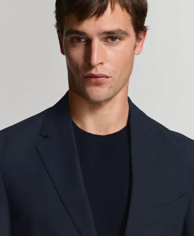 Mango Slim-fit Jacket With Pockets In Black