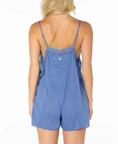 Roxy Moonrise Cotton Romper In Blue