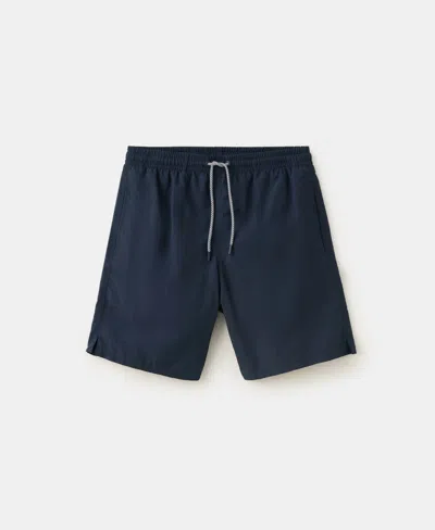 Mango Men's Basic Drawstring Swimsuit In Blue