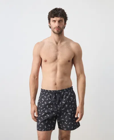 Mango Printed Swimsuit With Drawstring In Black