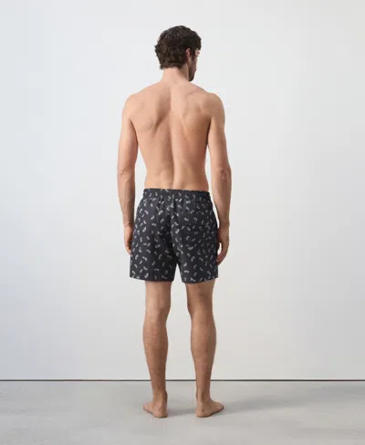 Mango Printed Swimsuit With Drawstring In Black