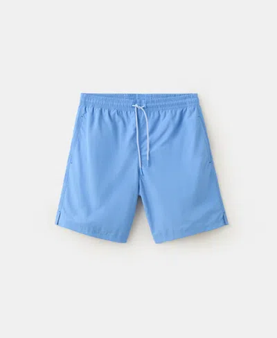 Mango Basic Drawstring Swimsuit In Blue