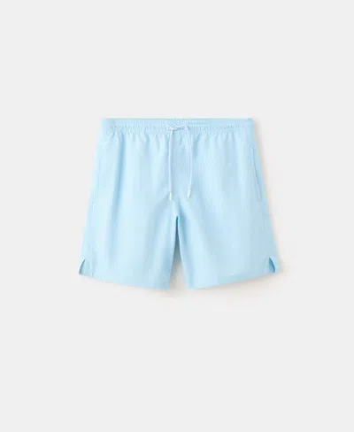Mango Men's Basic Drawstring Swimsuit In Blue