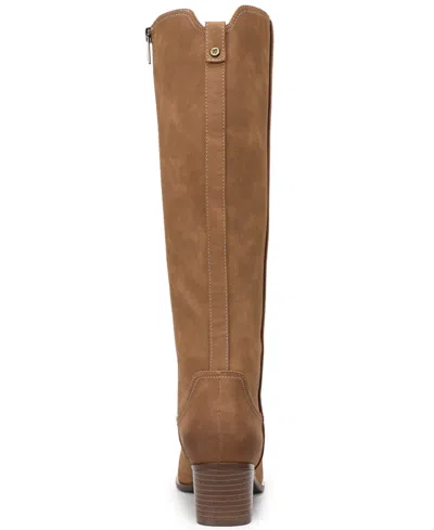 Naturalizer Golden Boot In Tan Faux Leather
