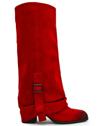 Steve Madden Bozeman Knee High Boot In Red