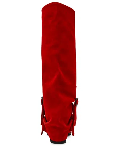 Steve Madden Bozeman Knee High Boot In Red