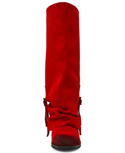 Steve Madden Bozeman Knee High Boot In Red