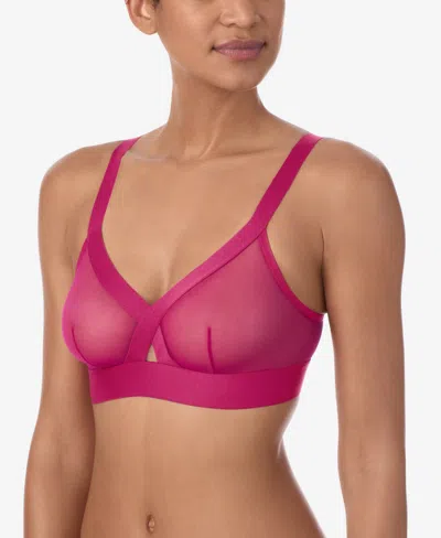 Dkny Mesh-panelled Bra In Pink