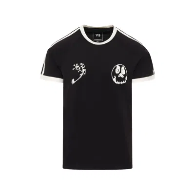 Y-3 Graphic Cotton Short-sleeve T-shirt In Black