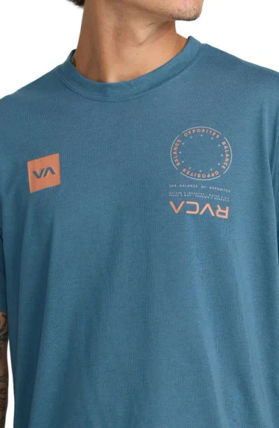 Rvca Va Mark Performance Graphic T-shirt In Blue