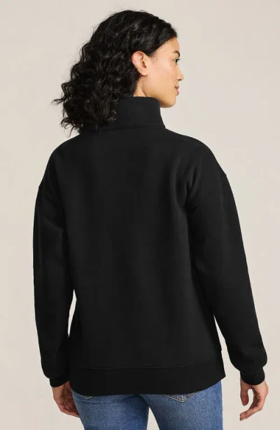 Lands' End Serious Sweats Relaxed Quarter Zip Pullover Sweatshirt In Black