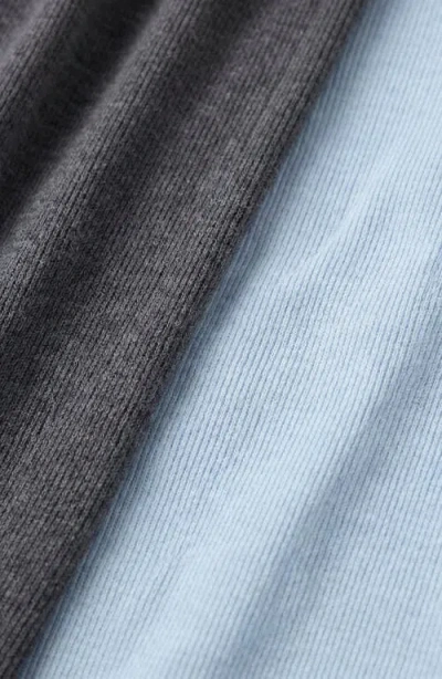 Modenaire Long Sleeve Ruched Tie Front Top In Blue