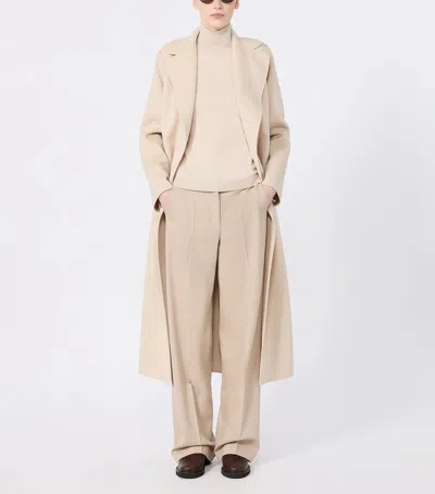 Max Mara Virgin Wool Wrap Coat In Pink