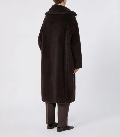 Max Mara Teddy Bear Alpaca Wool Oversized Coat In Brown