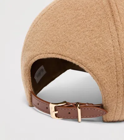 Max Mara Cashmere Monogram Cap In Brown