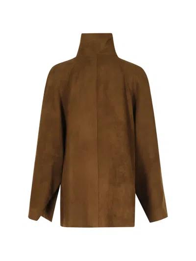 DAINETTO HIGH-NECK RAGLAN-SLEEVE COAT