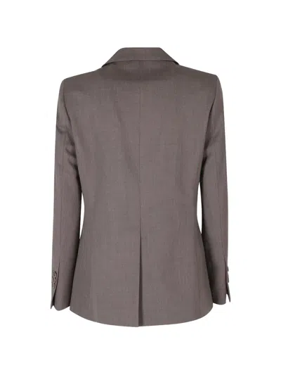 Seventy Earth Double-breasted Flap Pockets Polyester-blend Jacket In Burgundy