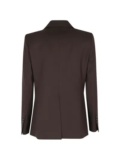 Seventy Brown Double-breasted Flap Pockets Polyester-blend Jacket In Black