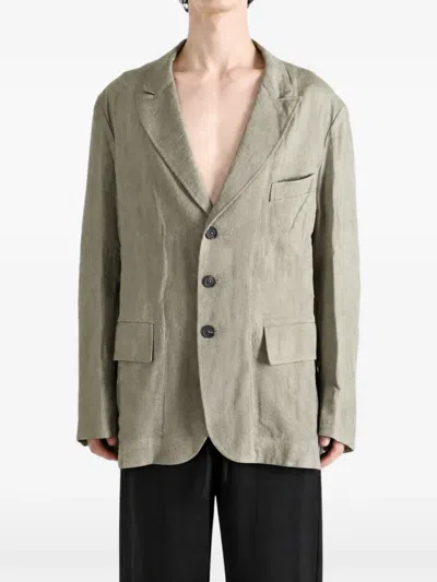 Ziggy Chen Notched-lapels Single-breasted Blazer In Black