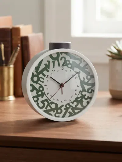 Domeniconi Round-shape Table Clock In White