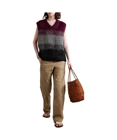 The Elder Statesman Gradient Brushed Alpaca Blend Vest In Multi