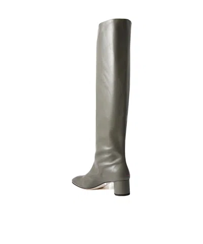 Aeyde Leather Knee Boots In Gray