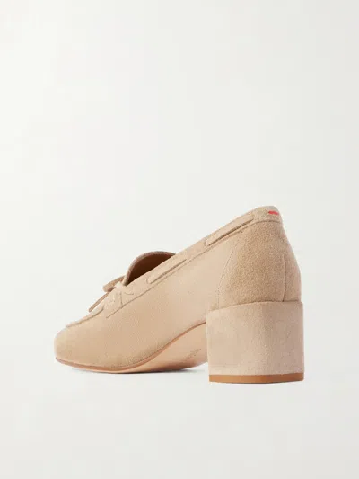 Aeyde Solid Color Suede Loafers In Neutral