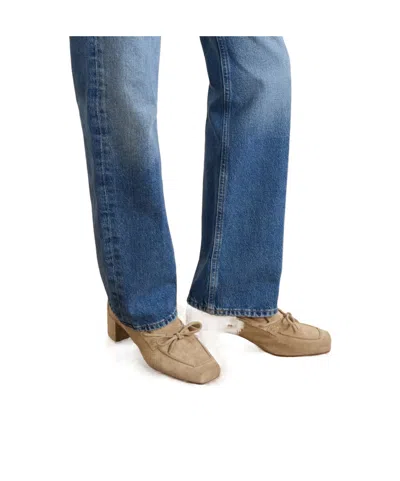 Aeyde Solid Color Suede Loafers In Neutral