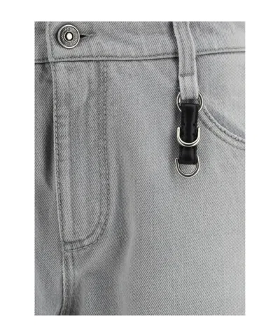 Ermanno Scervino Logo Patch Distressed Pants In Gray