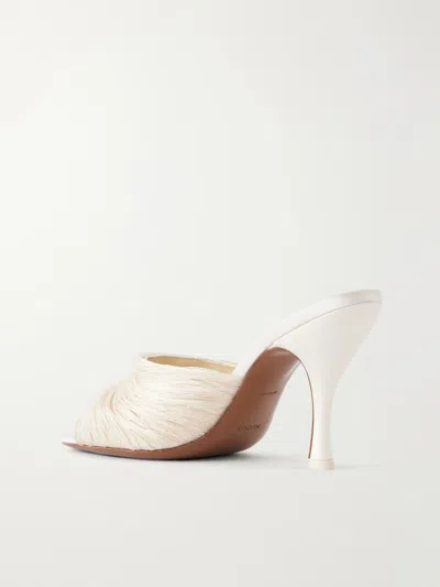 Neous Solid Color Woven Sandals In Neutral