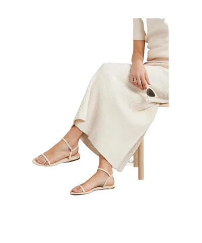 Aeyde Solid Color Leather Sandals In Neutral