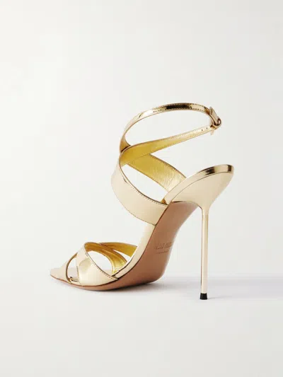 Paris Texas Solid Color Leather Sandals In Gold